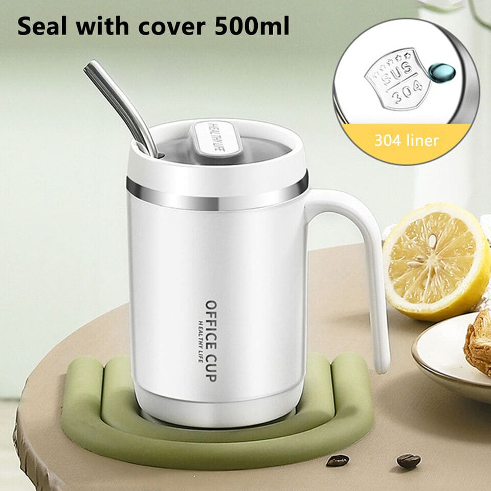 500ml Travel Carry Mug With Handle, Stainless Steel Thermos with Cup Lid, Household Office Insulated Mug, Double Anti-scald Thermal Mug, Large Capacity Beverage Cup, Home Office Coffee Mug, Coffee Milk Juice Mug with Straws &Lids Kitchen Drinkware 500ml Travel Carry Mug With Handle, Stainless Steel Thermos with Cup Lid, Household Office Insulated Mug, Double Anti-scald Thermal Mug, Large Capacity Beverage Cup, Home Office Coffee Mug, Coffee Milk Juice Mug with Straws &Lids Kitchen Drinkware
